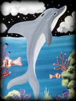 Dolphin Love theme for hand painted furniture